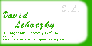 david lehoczky business card